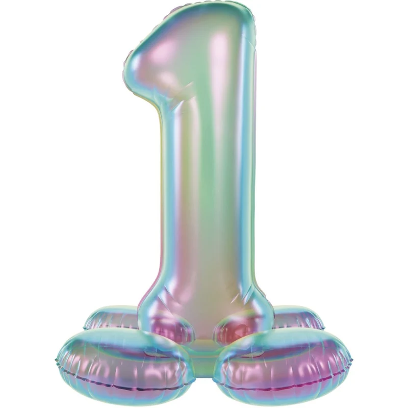 1 Jaar Cijfer Ballon Standaard Holografische Leeg 72cm
