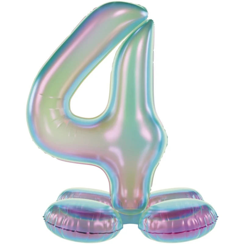 4 Jaar Cijfer Ballon Standaard Holografische Leeg 72cm