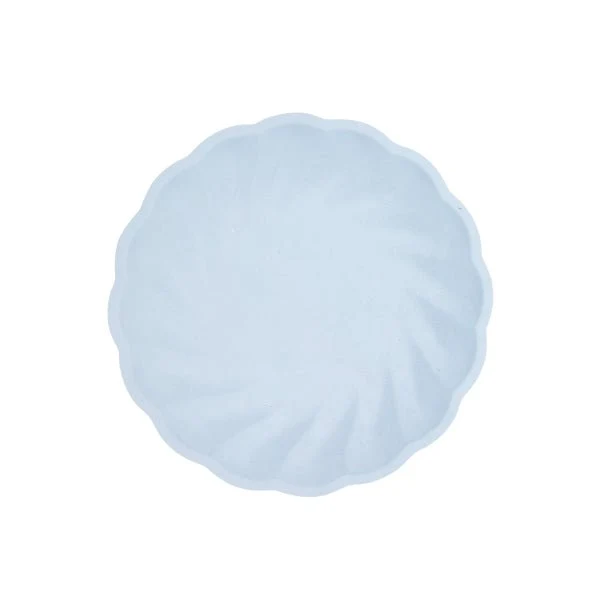 Blauwe Borden Rond Swirl Pastel 18,8cm 6st