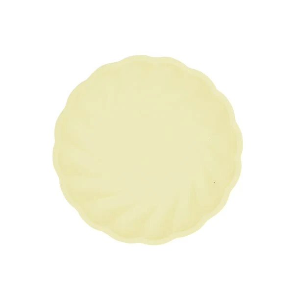 Gele Borden Rond Swirl Pastel 18,8cm 6st