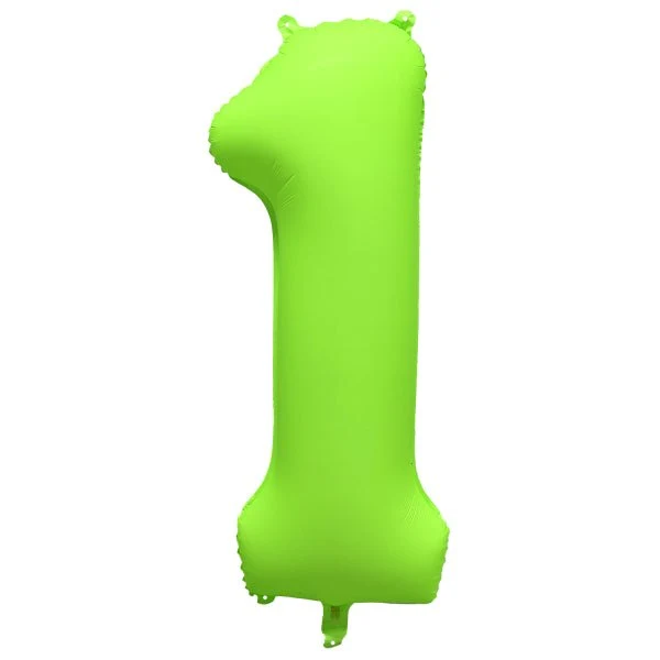 1 Jaar Cijfer Ballon Neon Groen Leeg 86cm