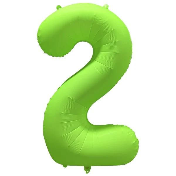 2 Jaar Cijfer Ballon Neon Groen Leeg 86cm