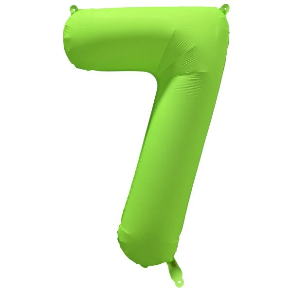 7 Jaar Cijfer Ballon Neon Groen Leeg 86cm