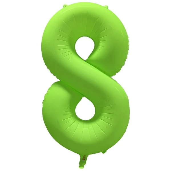 8 Jaar Cijfer Ballon Neon Groen Leeg 86cm