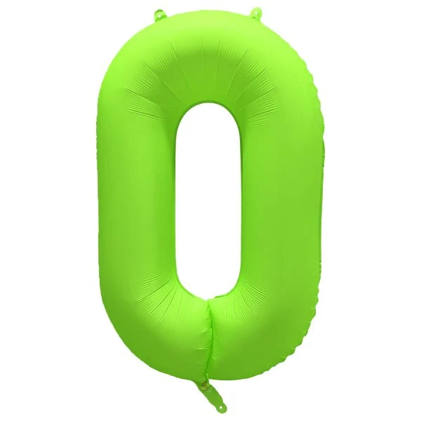 0 Jaar Cijfer Ballon Neon Groen Leeg 86cm