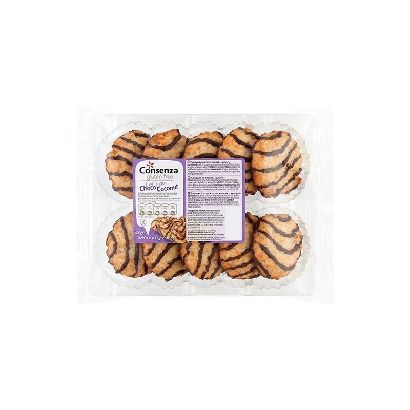 Consenza Kokosmacronen Choco 400 gram