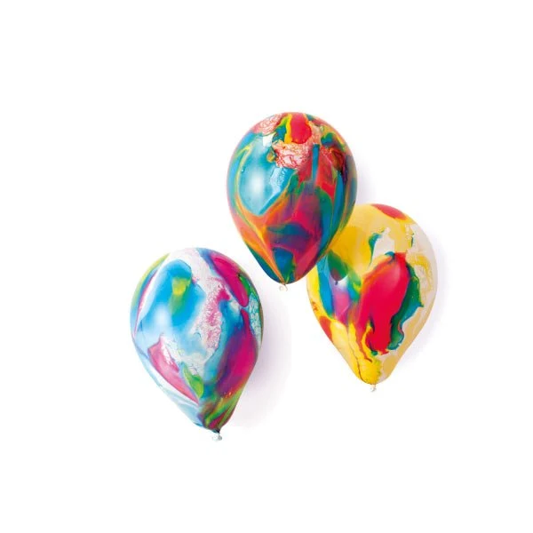 Gekleurde Ballonnen Marble 17,8cm 8st