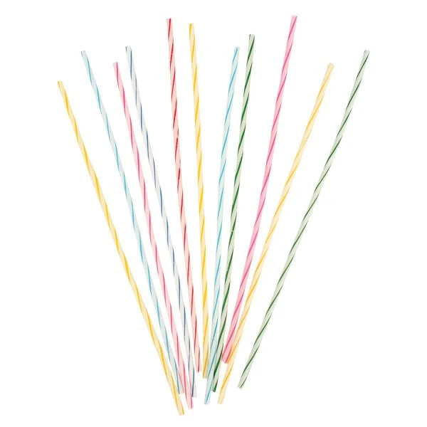 Gekleurde Kaarsen Spiraal 18cm 24st