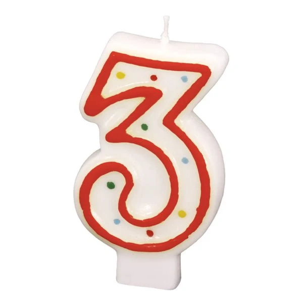 3 Jaar Kaars 7,3cm