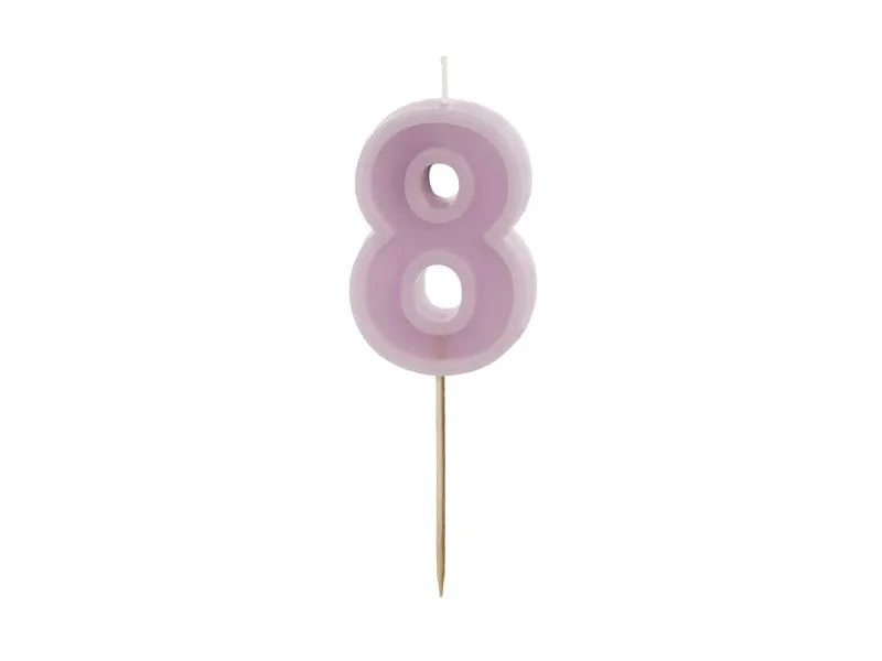 8 Jaar Kaars Paars 10cm