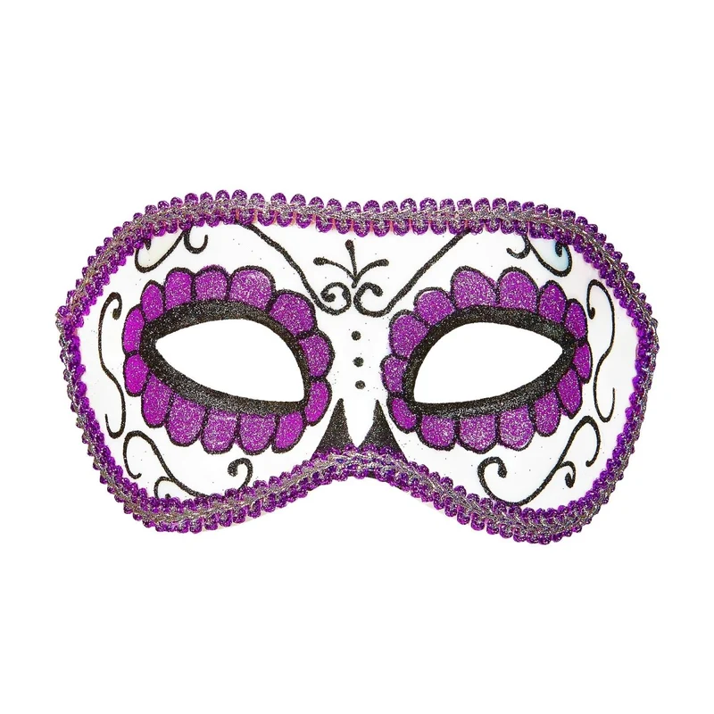 Dia De Los Muertos Oogmasker Paars