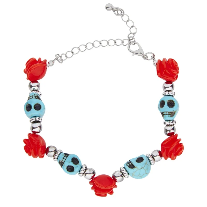 Halloween Armband Rood Blauw Schedel