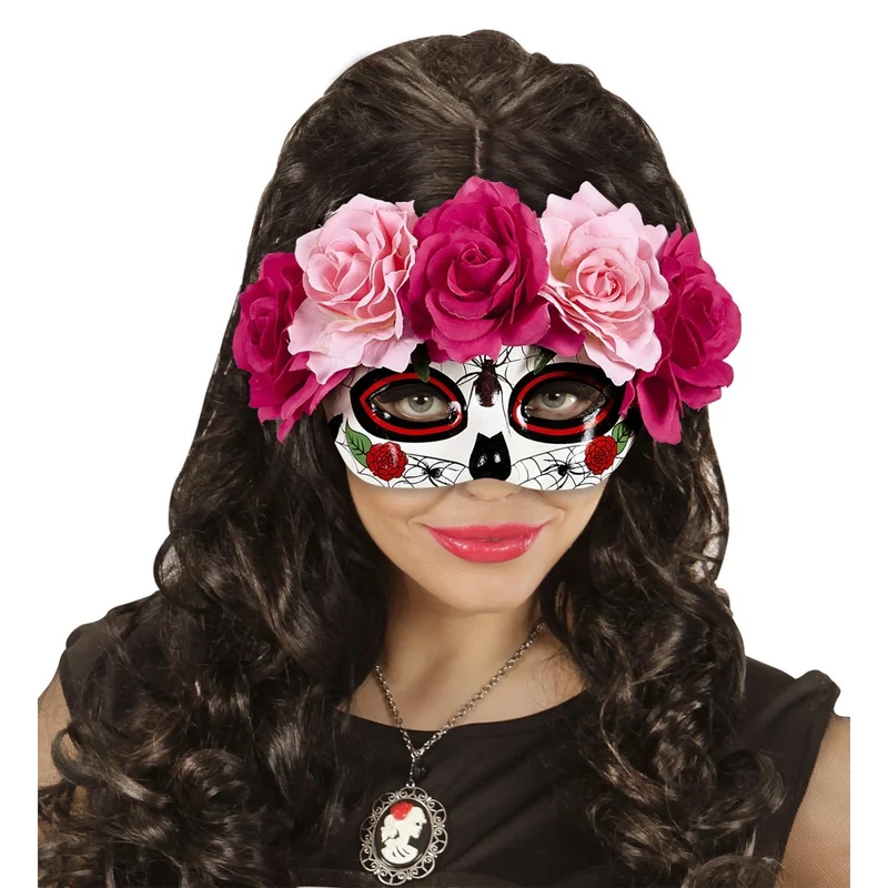 Dia De Los Muertos Oogmasker Roze Rozen