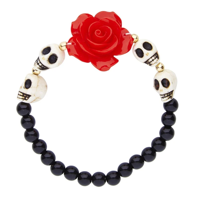 Halloween Armband Schedels Met Roos