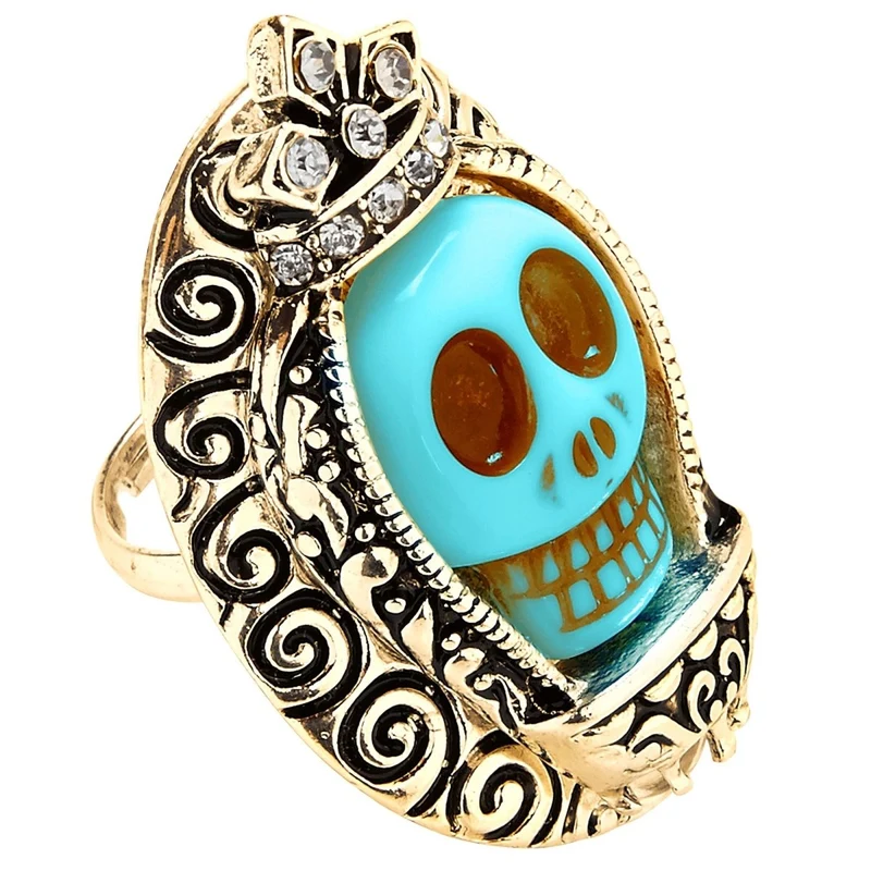 Halloween Ring Blauw Schedel