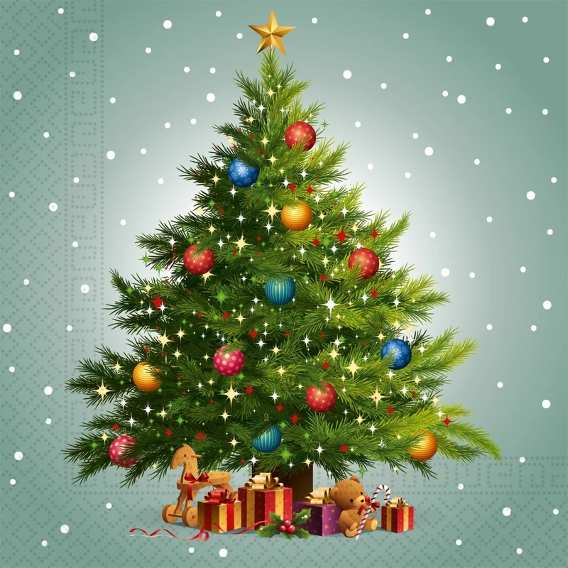 Kerst Servetten Kerstboom 33cm 20st