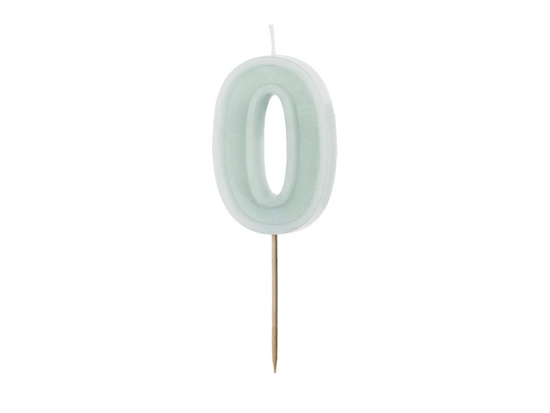 0 Jaar Kaars Lichtgroen 10cm