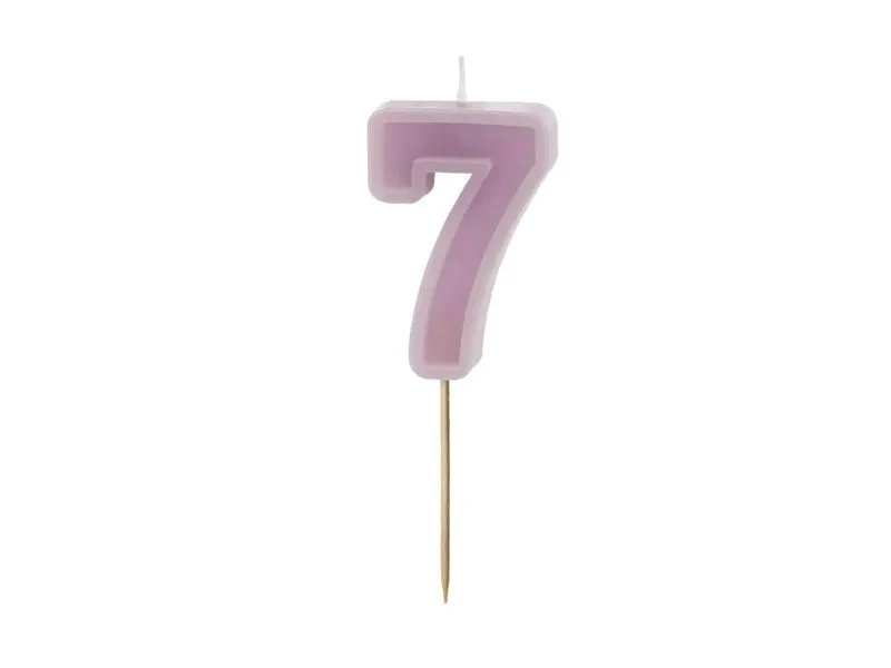 7 Jaar Kaars Paars 10cm