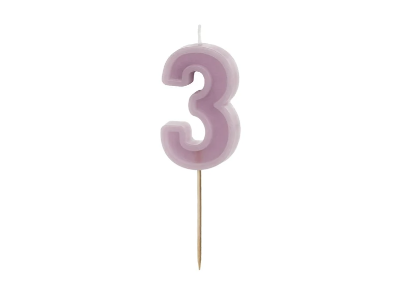 3 Jaar Kaars Paars 10cm