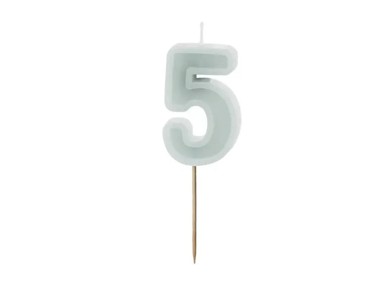 5 Jaar Kaars Lichtgroen 10cm
