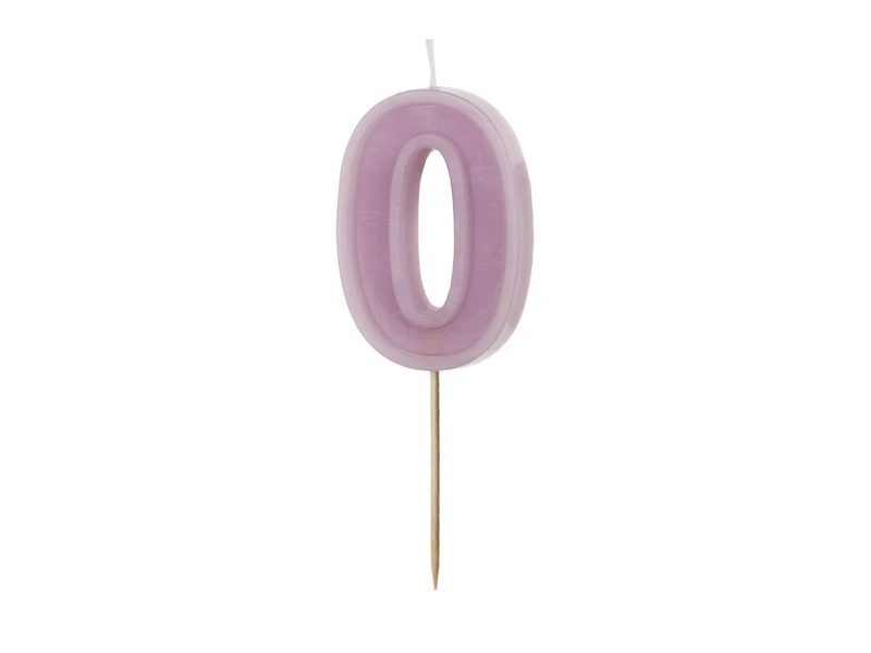 0 Jaar Kaars Paars 10cm