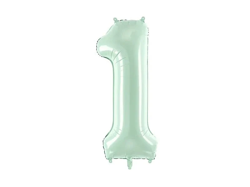 1 Jaar Cijfer Ballon Mintgroen 72cm