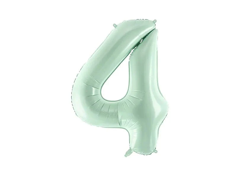 4 Jaar Cijfer Ballon Mintgroen Leeg 72cm