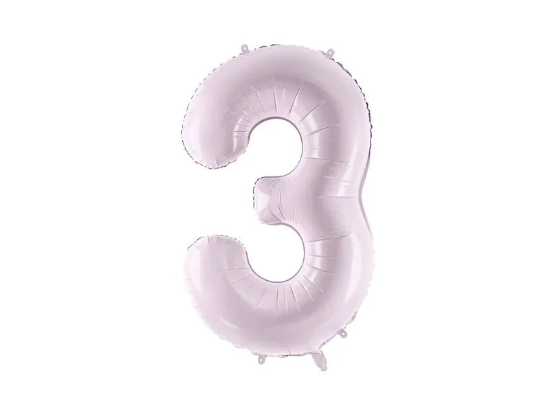 3 Jaar Cijfer Ballon Paars Leeg 72cm