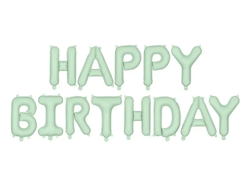 Happy Birthday Letter Ballon Mintgroen 3,4m