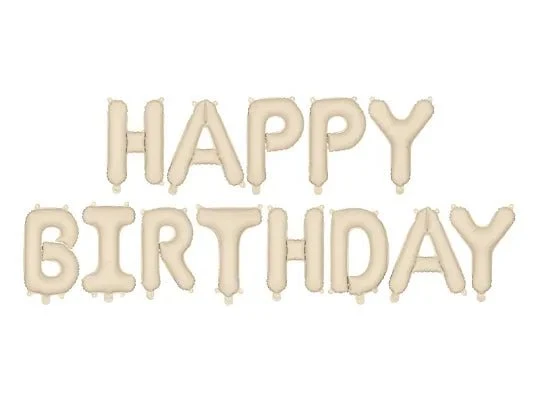 Happy Birthday Letter Ballon Beige 3,4m