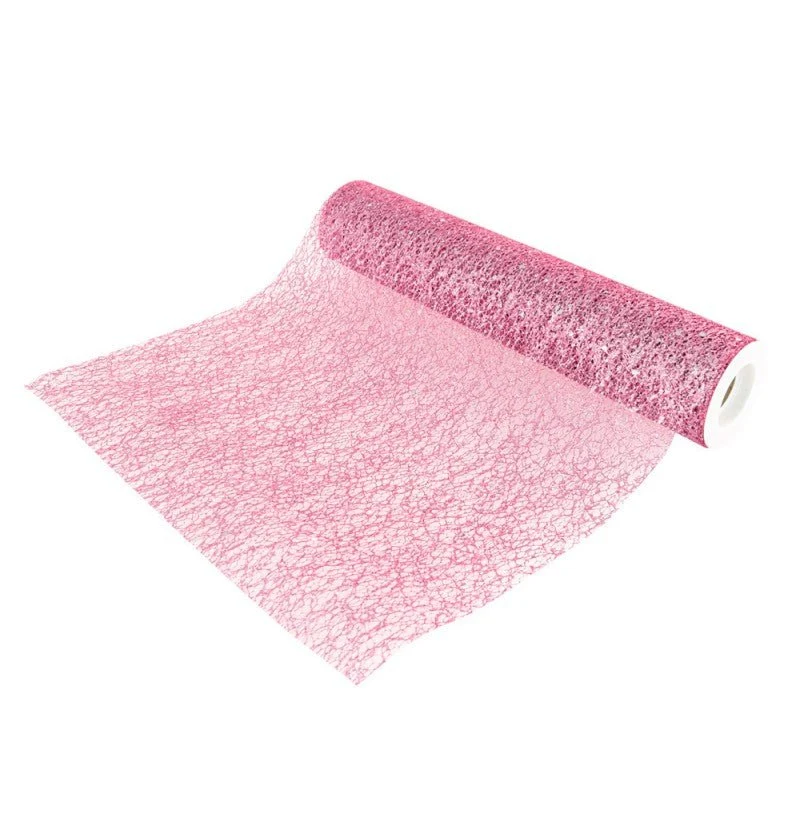 Roze Tafelloper Glitter 5m