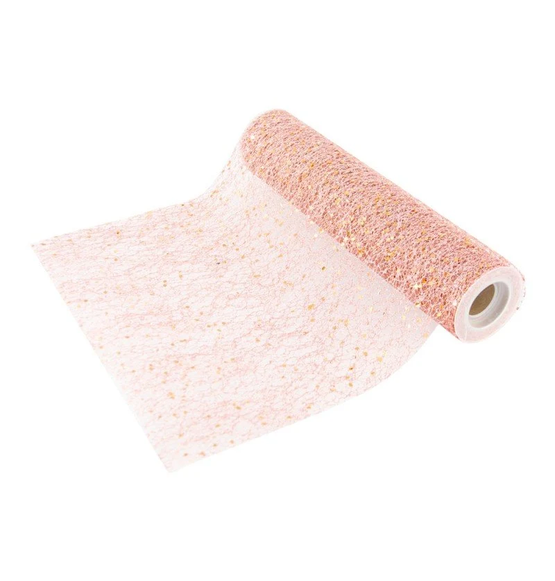 Rose Gouden Tafelloper Glitter 5m