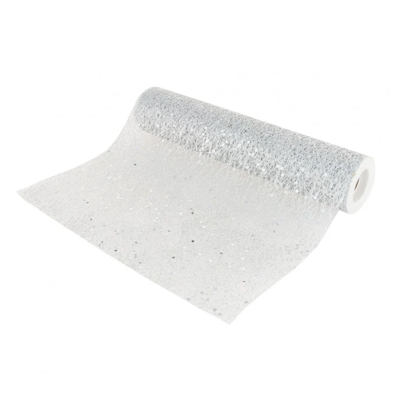 Zilveren Tafelloper Glitter 5m