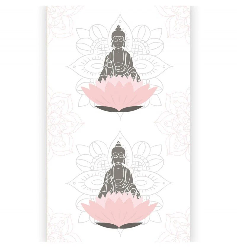Roze Wit Creme Tafelloper Buddha 5m