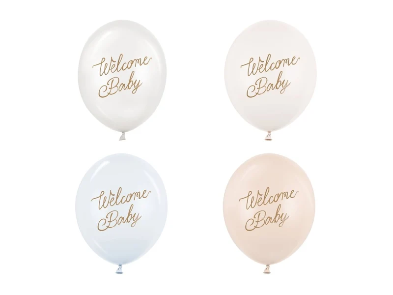 Hello Baby Ballonnen Blauw Wit 30cm 50st