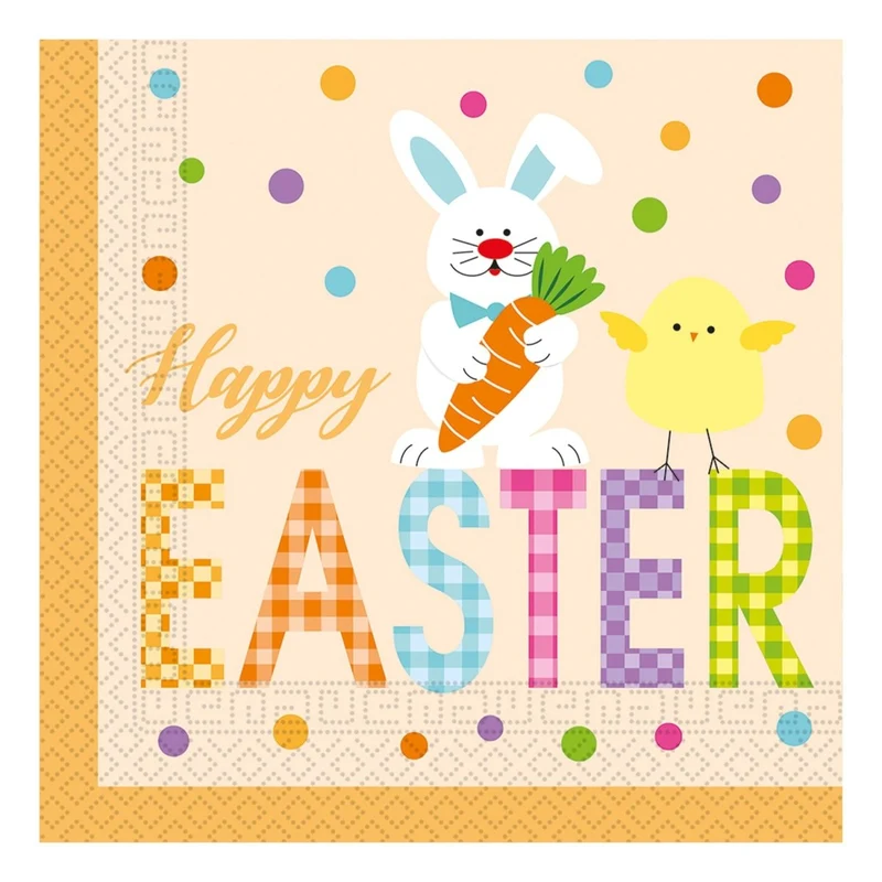 Pasen Servetten Happy Easter 33cm 20st