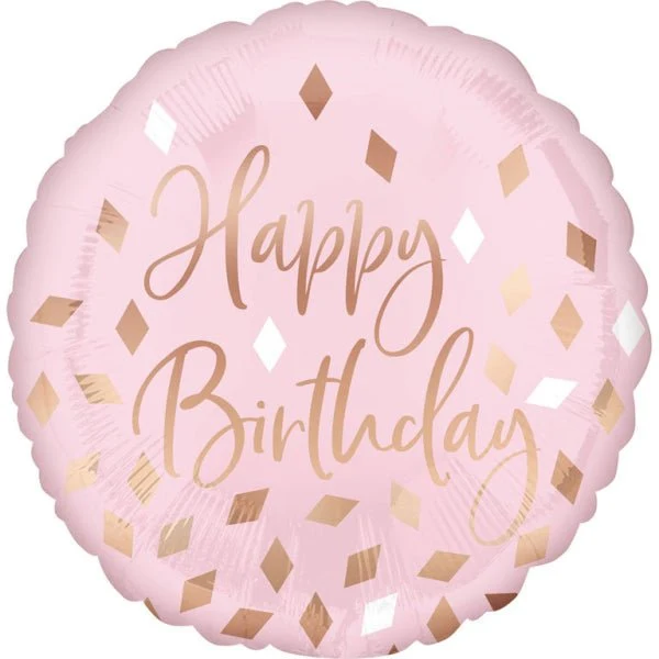 Happy Birthday Helium Ballon Lichtroze Leeg 43cm