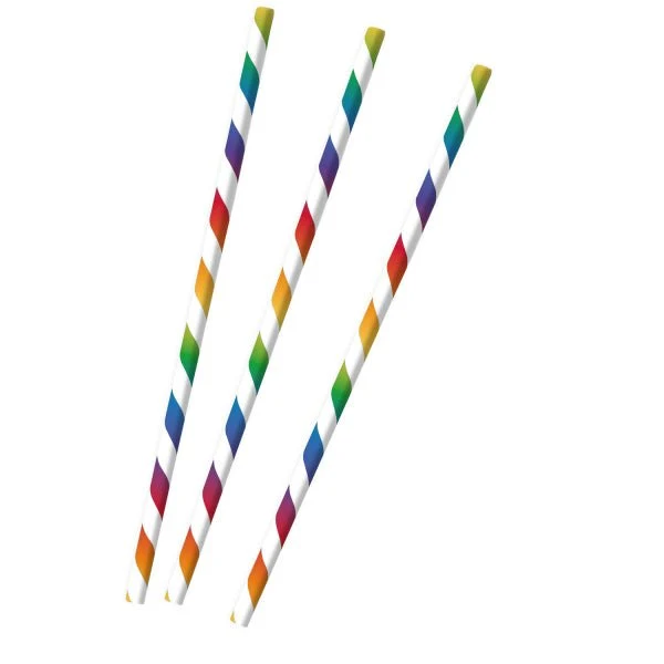 Regenboog Rietjes 19,7cm 12st