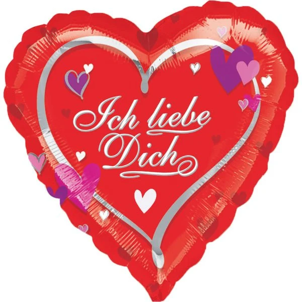 Hart Helium Ballon Rood Ich Liebe Dich Leeg 43cm