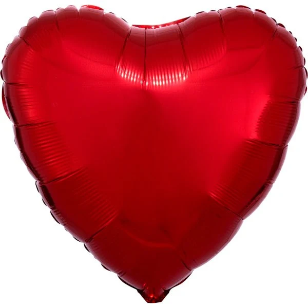 Hart Helium Ballon Rood Metallic Leeg 43cm