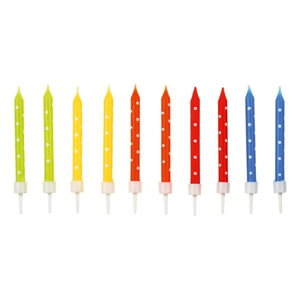 Gekleurde Kaarsen Spiraal 7,5cm 24st