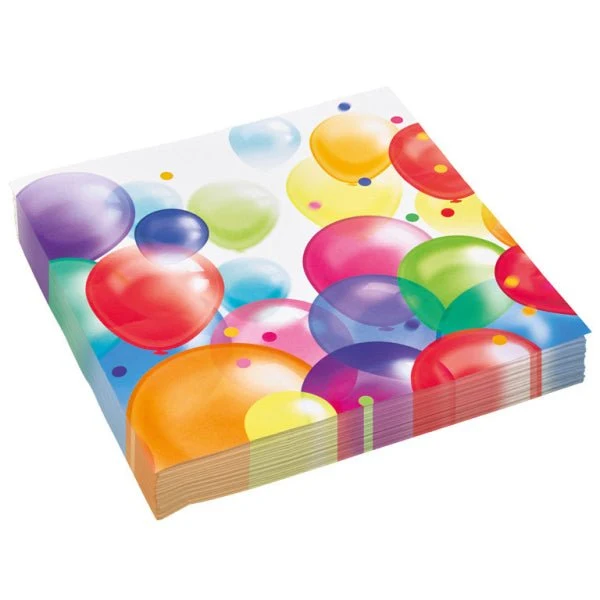 Gekleurde Servetten Ballonnen 33cm 20st