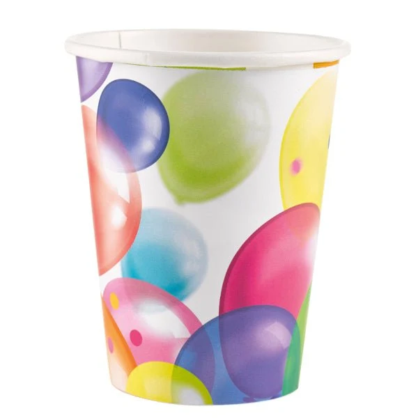 Gekleurde Bekers Ballonnen 250ml 8st