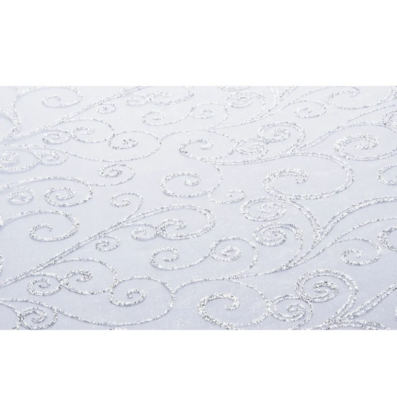 Witte Tafelloper Glitters 5M 36cm