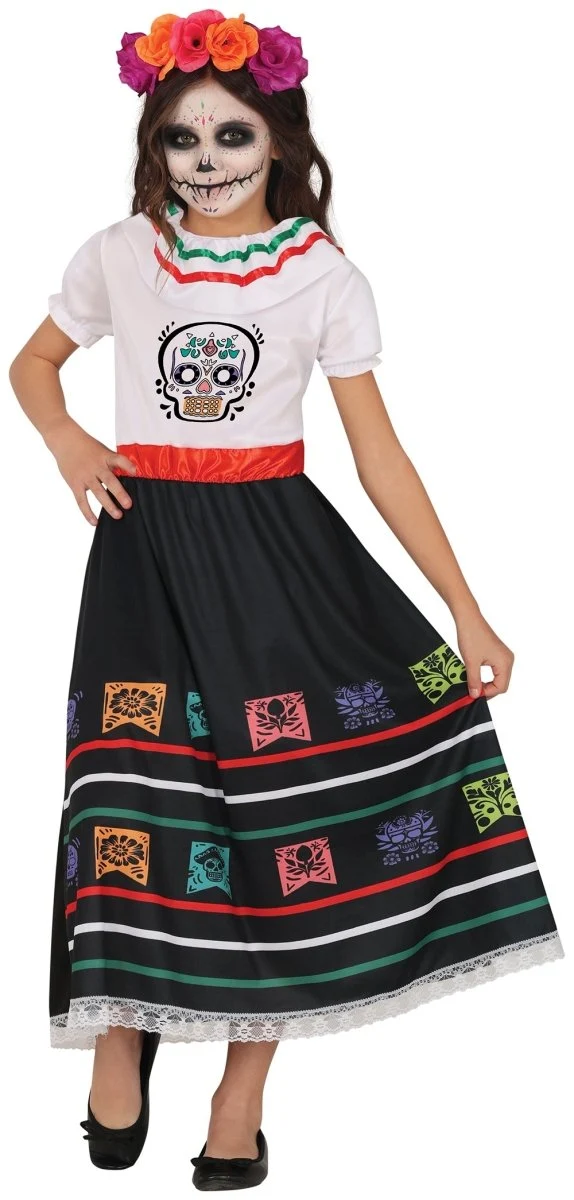 Dia De Los Muertos Jurk Meisje Doodshoofd