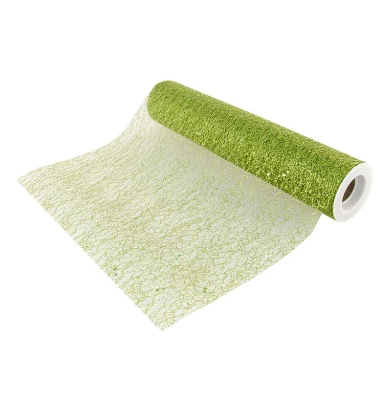Groene Tafelloper Glitter 5m