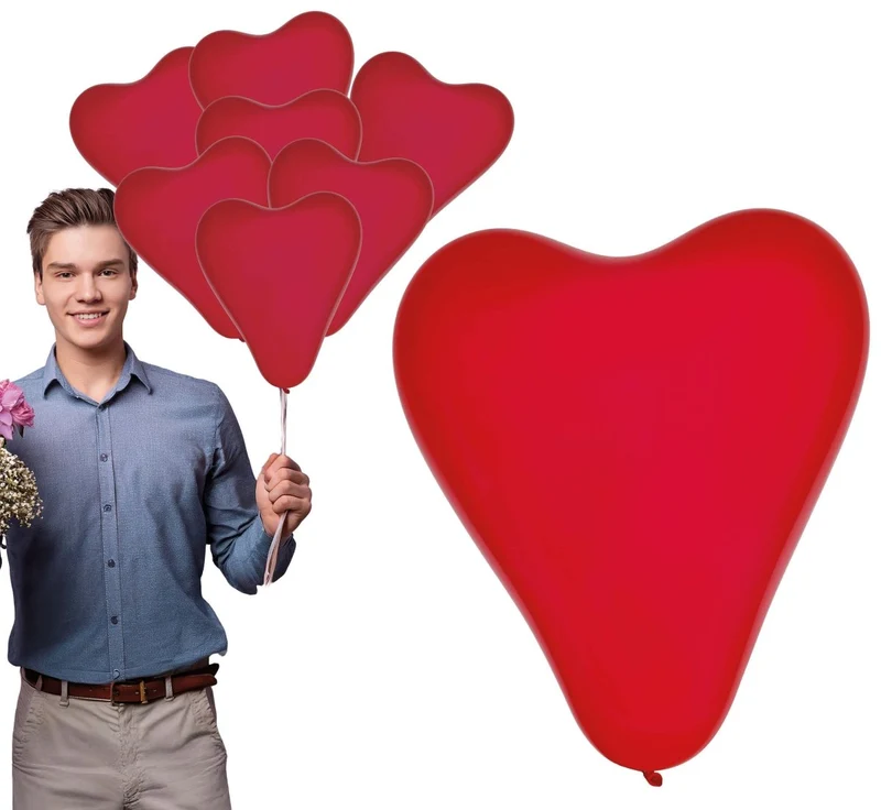 Rood Hartjes Ballonnen 15cm 10st