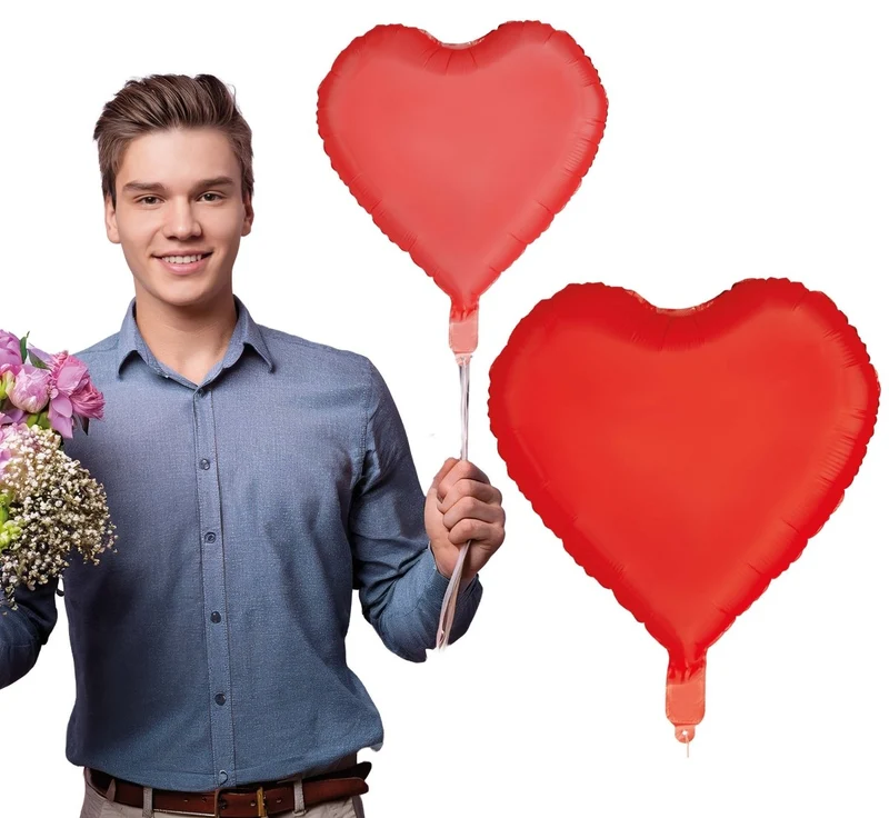 Hart Helium Ballon Rood Leeg 40cm