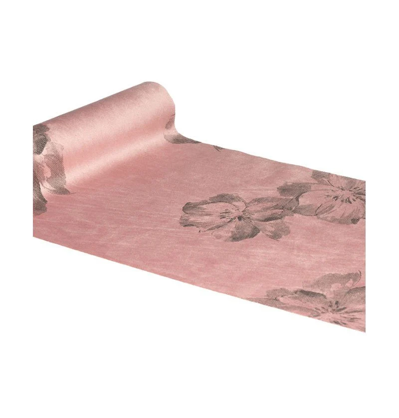 Bloemen Tafelloper Roze 3m