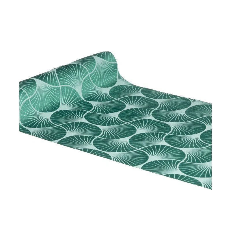 Groene Tafelloper Gingko Print 3m